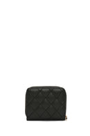 Women's Black Quilted Wallet | Derimod