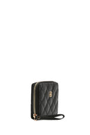 Women's Black Quilted Wallet | Derimod