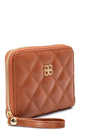 Women's Tan Quilted Wallet | Derimod