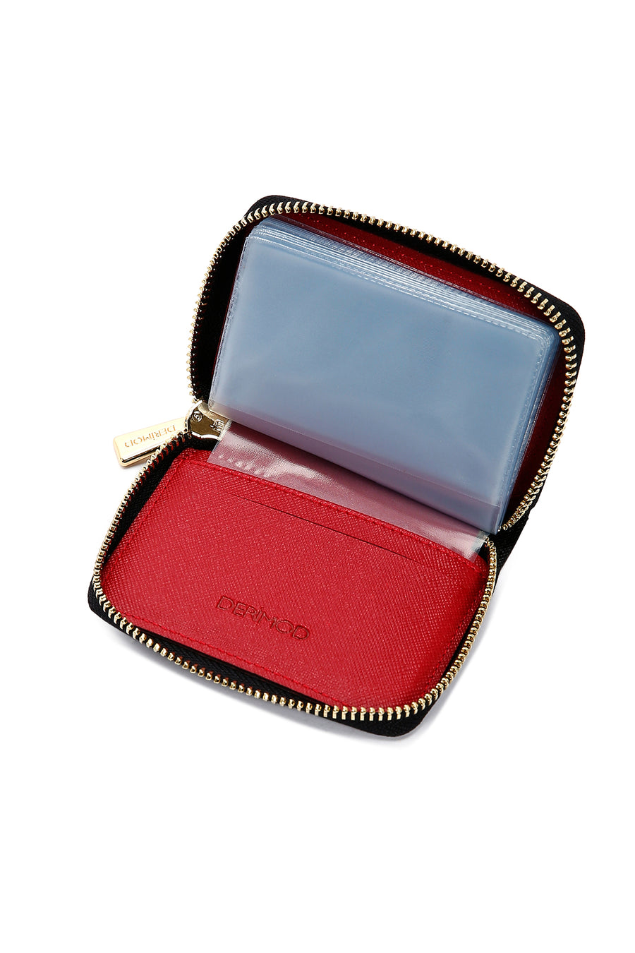 Women's Black Red Detailed Card Holder