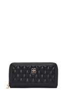 Women's Black Quilted Wallet | Derimod