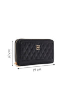 Women's Black Quilted Wallet | Derimod
