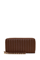 Woman Brown Braided Wallet | Derimod