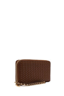 Woman Brown Braided Wallet | Derimod