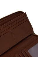 Woman Brown Braided Wallet | Derimod