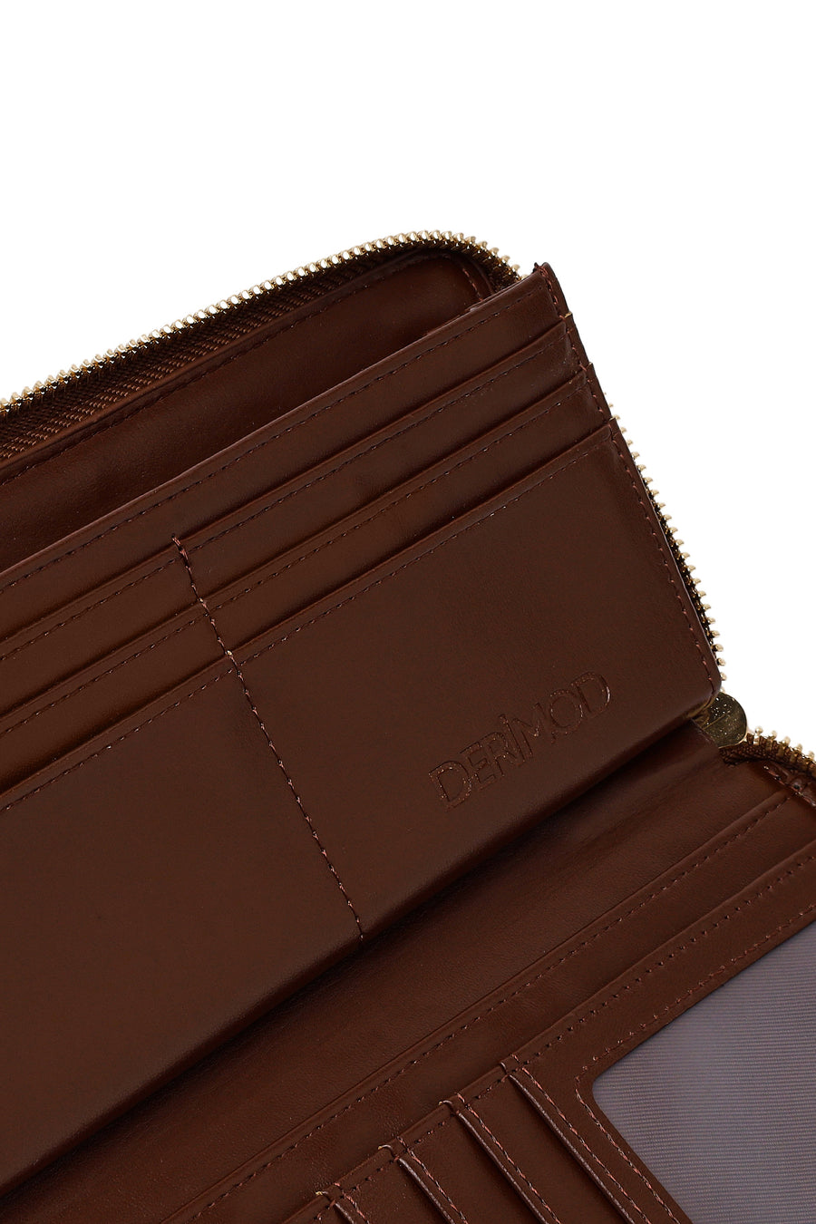 Woman Brown Braided Wallet