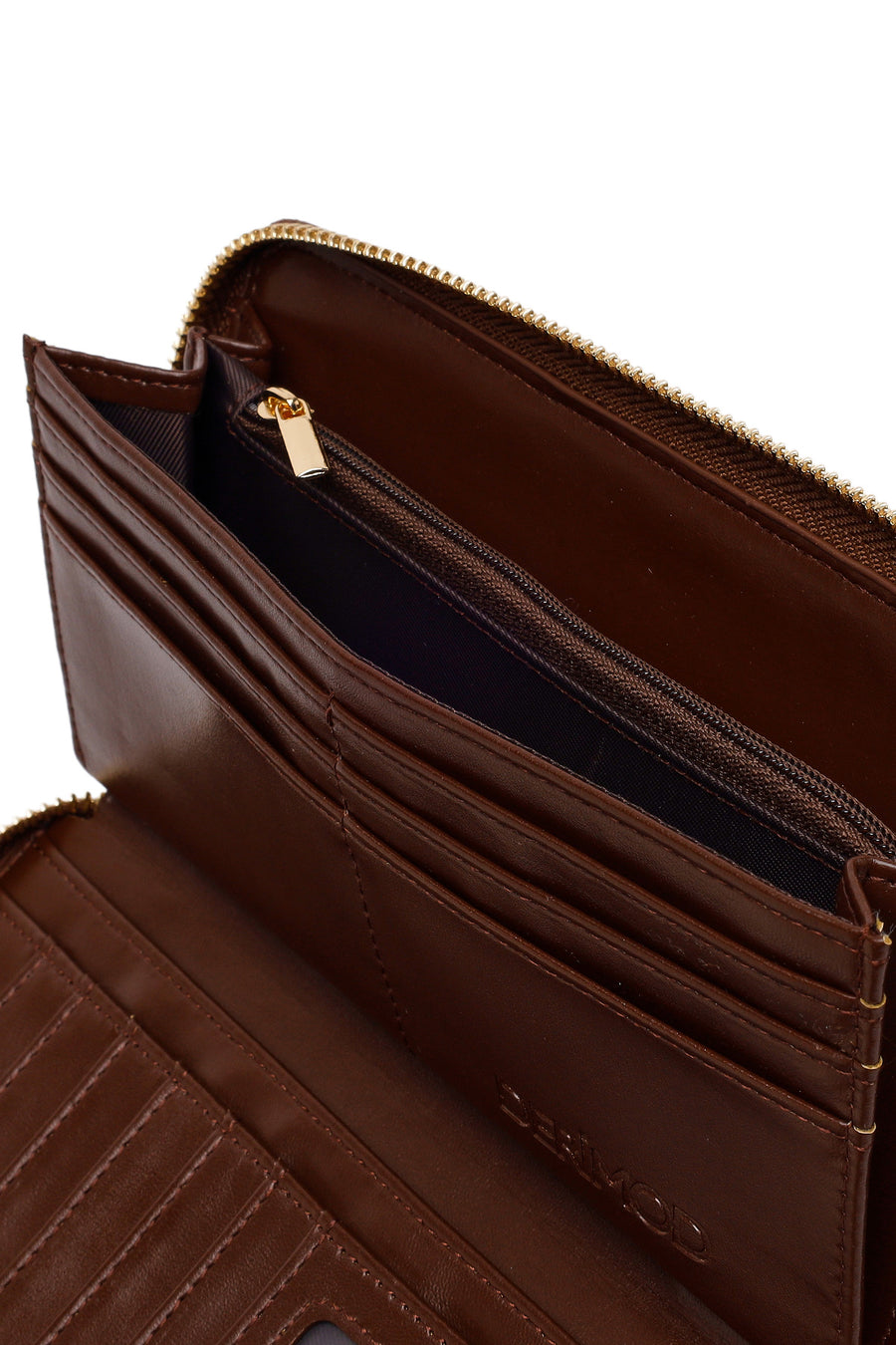 Woman Brown Braided Wallet