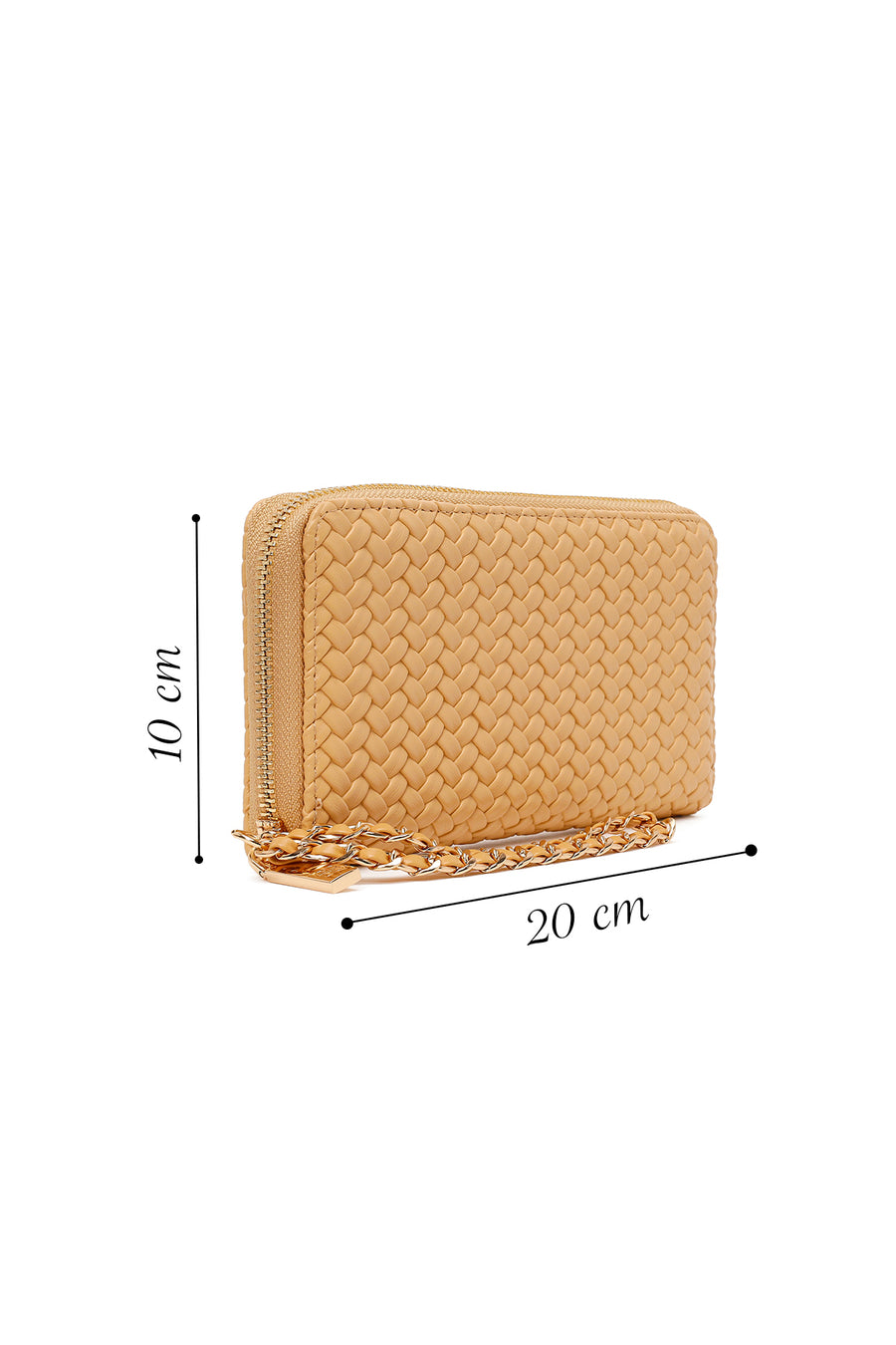 Woman Orange Braided Wallet