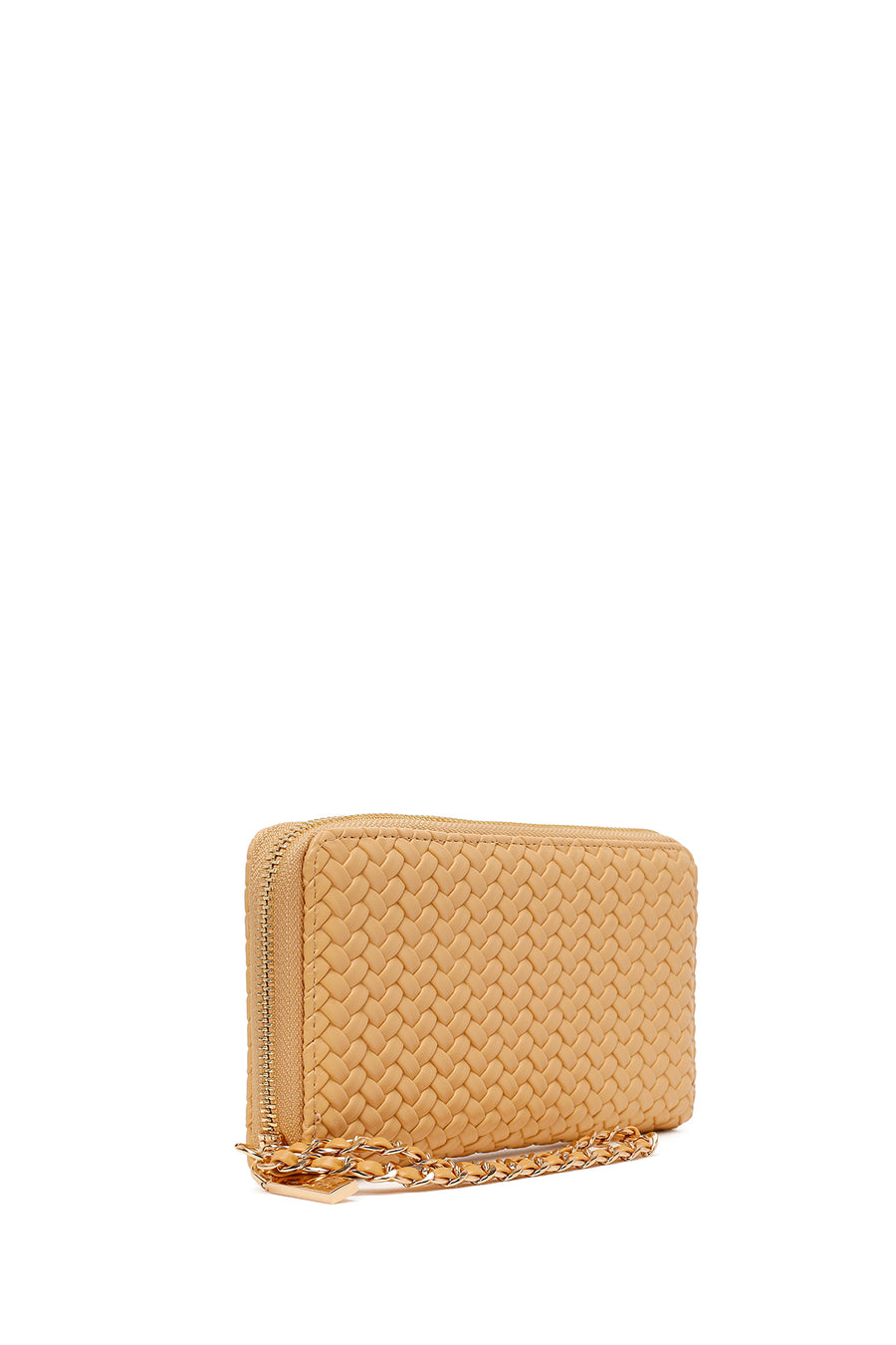 Woman Orange Braided Wallet