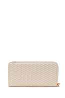 Woman Cream Braided Wallet | Derimod