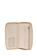 Woman Cream Braided Wallet | Derimod