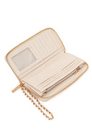 Woman Cream Braided Wallet | Derimod