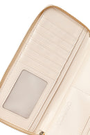 Woman Cream Braided Wallet | Derimod