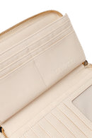 Woman Cream Braided Wallet | Derimod