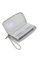 Woman Silver Braided Wallet | Derimod