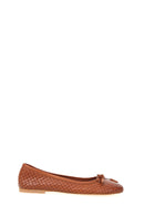 Tan Women's Leather Ballerinas | Derimod