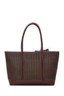 Women's Brown Braided Charm Shoulder Bag | Derimod