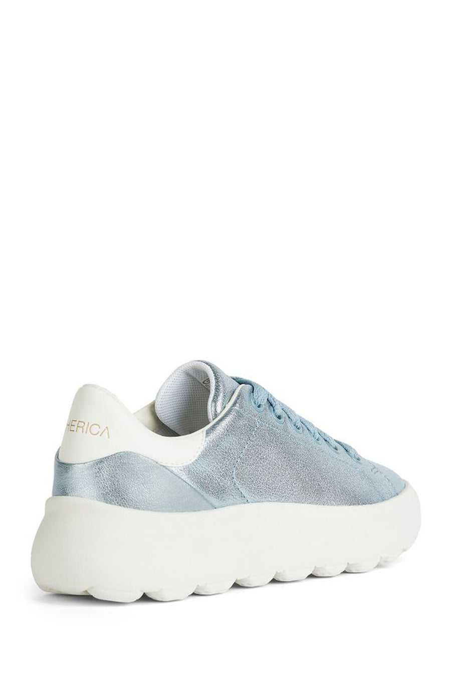 Geox Women's Blue Spherica Ec4.1 Lace-Up Leather Sneaker