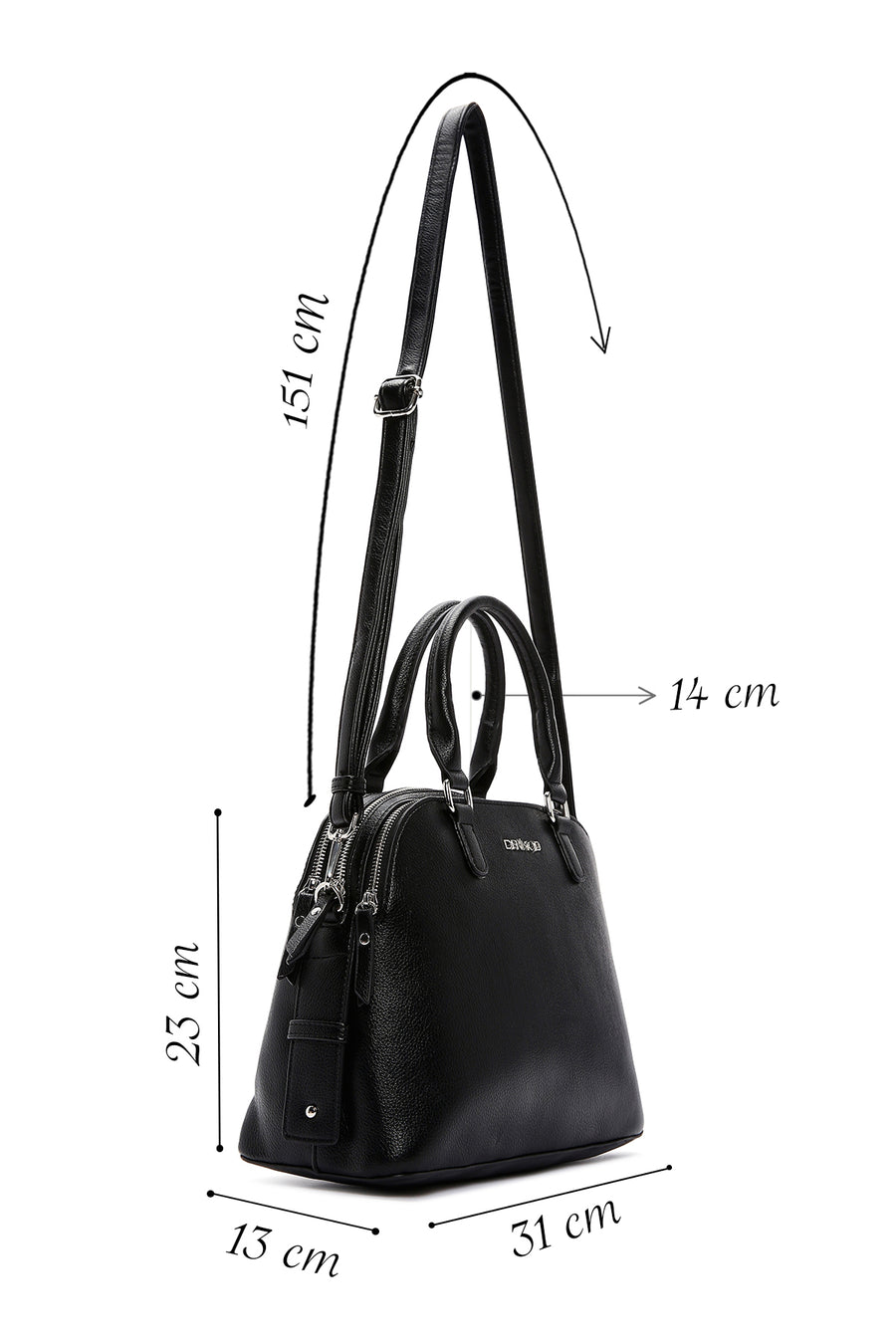 Women's Black Long Strap Shoulder Bag
