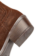 Woman Taba Suet Leather Cowboy Boots | Derimod