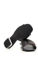 Women's Metal Heeled Colorful Stone Slippers | Derimod