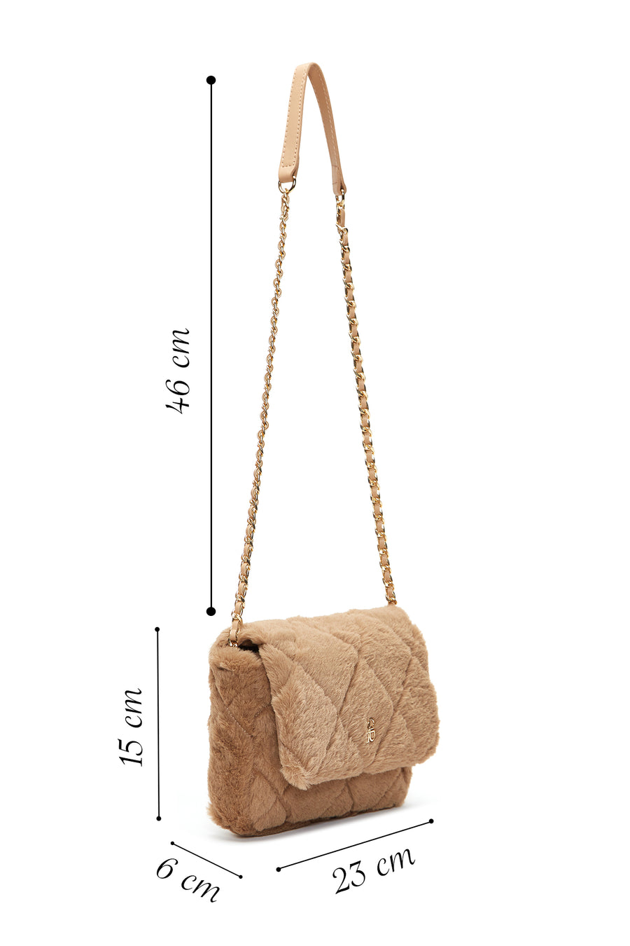 Kadın Camel Peluş Omuz Çantası