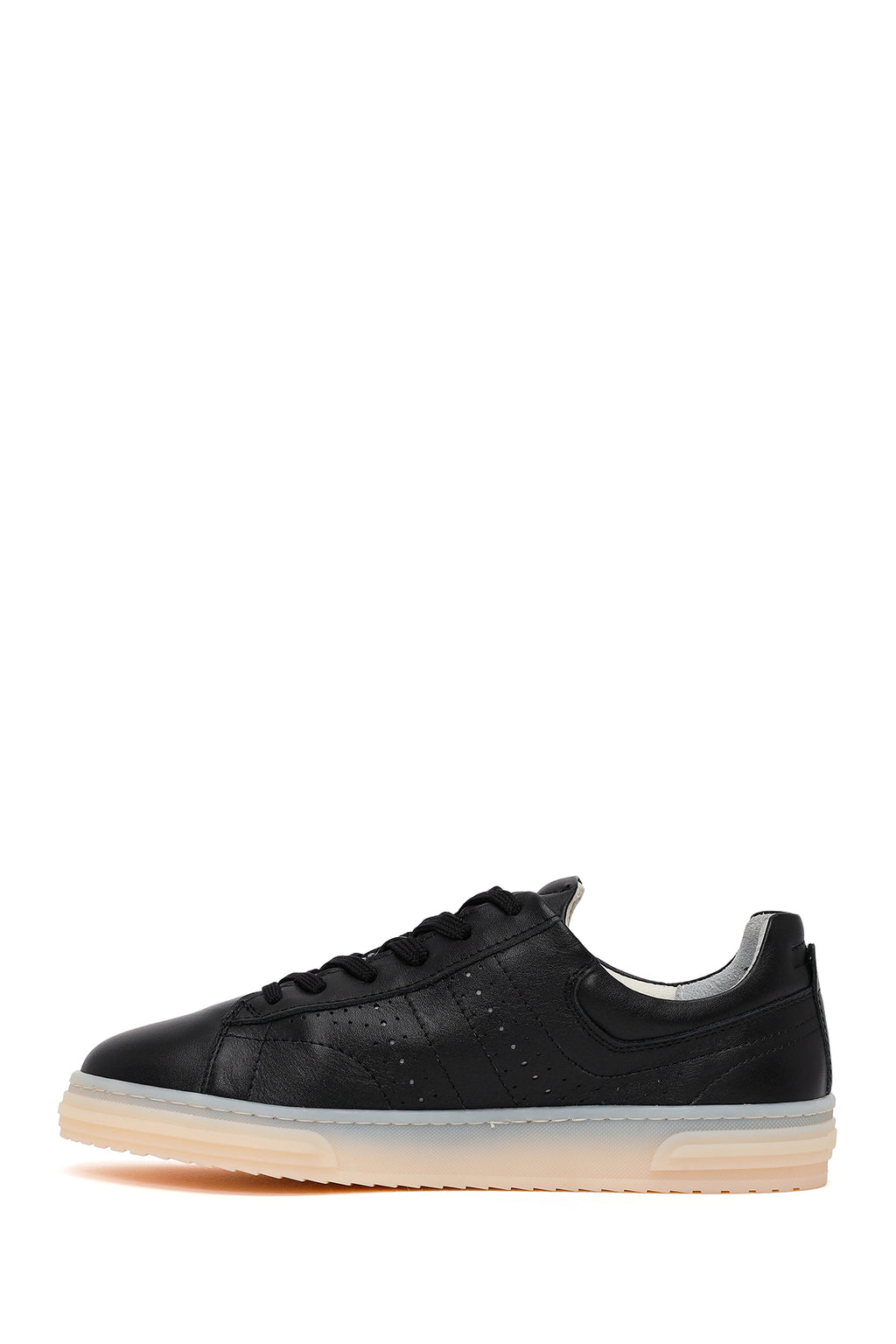Kadın Siyah Bağcıklı Deri Sneaker