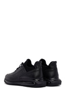 Male Black Lace-Up Thick-Soled Leather Casual Sneaker | Derimod
