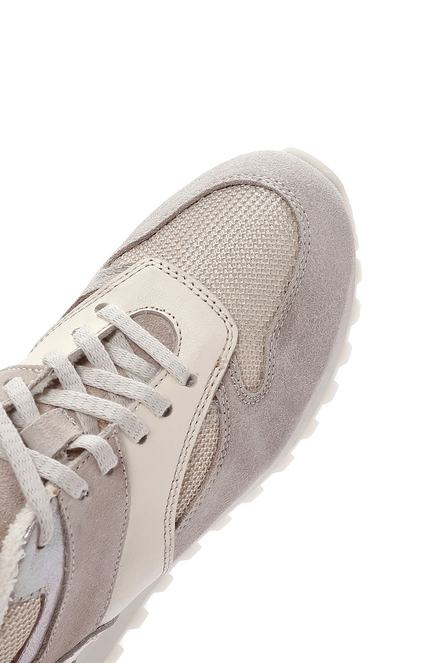 Kadın Bej Kalın Tabanlı Deri Sneaker