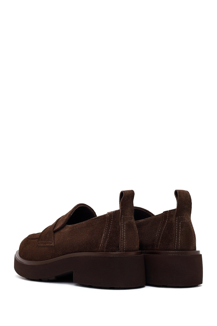 Woman Dark Mink Suede Masculine Loafer