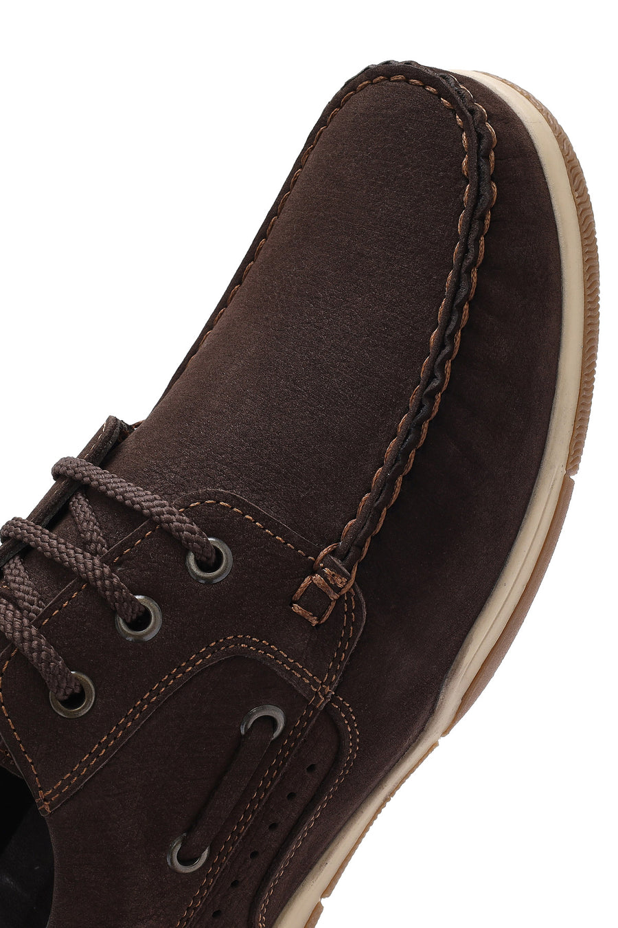 Men's Brown Lace-Up Nubuck Leather Casual Shoes