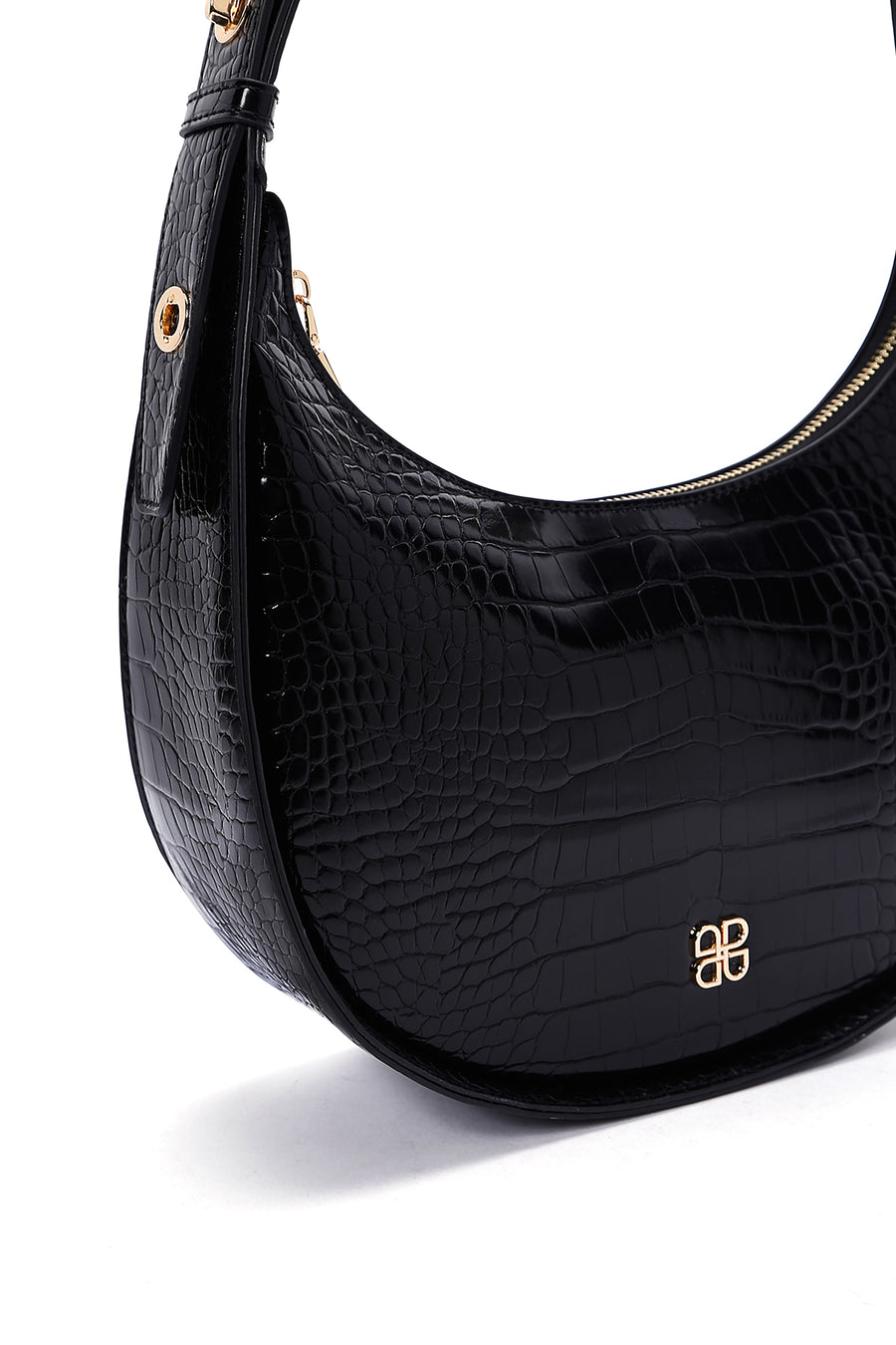 Women's Black Crocodile Handbag