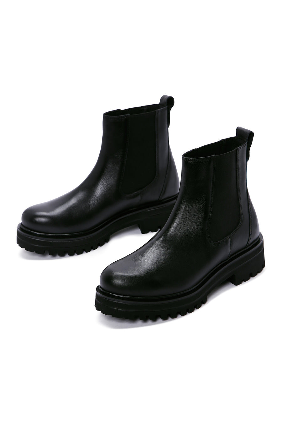 Women's Black Leather Chelsea Boots