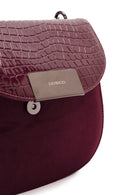 Woman Burgundy Chain Strap Printed Shoulder Bag | Derimod