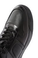 Erkek Siyah Bağcıklı Deri Casual Sneaker | Derimod
