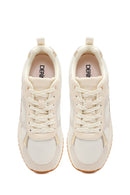 Women's Beige Lace-Up Sneakers | Derimod