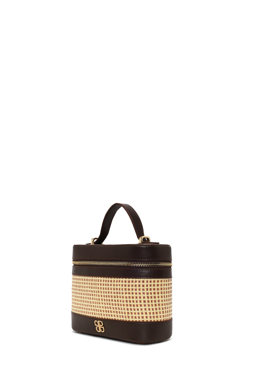 Woman Brown Long-Strap Printed Mini Box Crossbody Bag