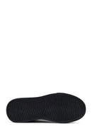 Men's Black Lace-Up Thick Sole Leather Sneakers | Derimod