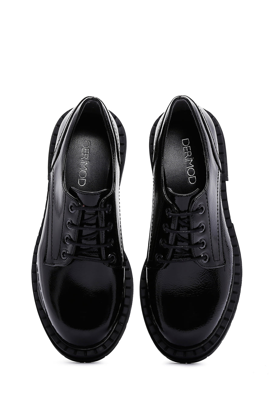 Women's Black Patent Leather Casual Shoes