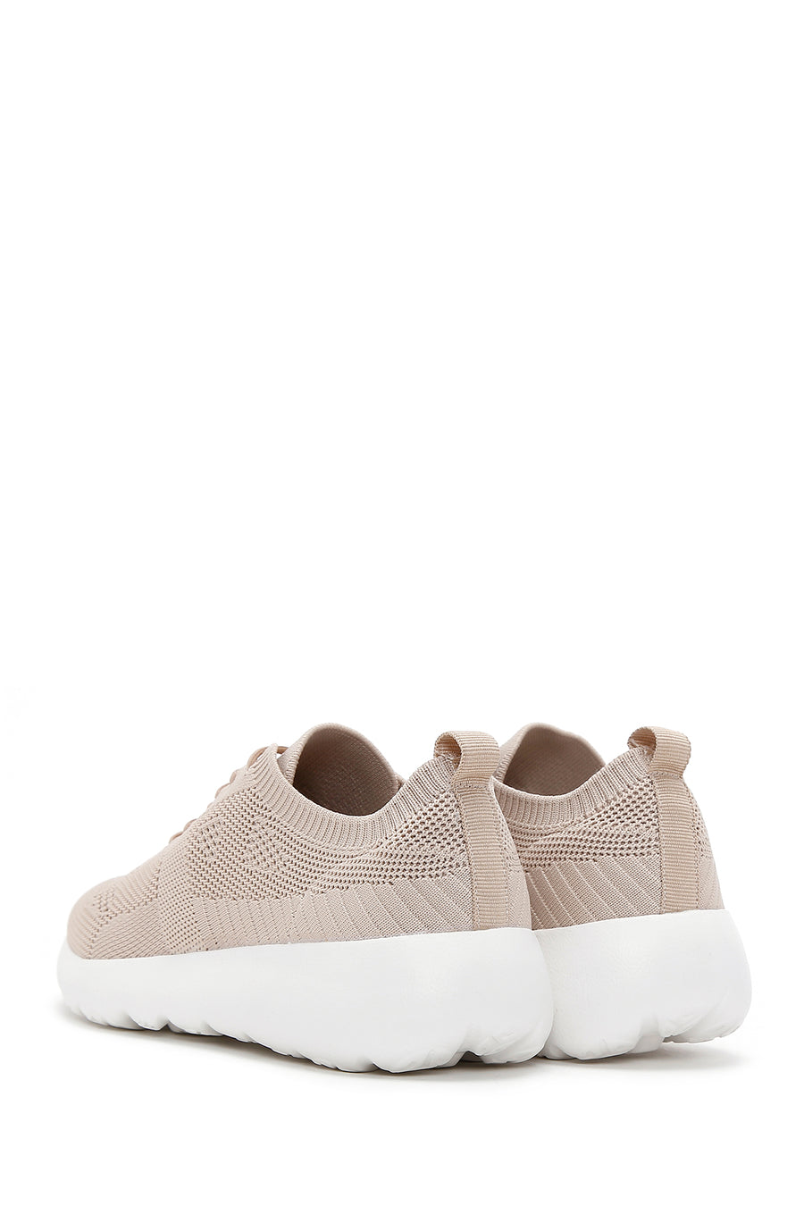 Derimod Zero Women's Beige Lace-Up Thick-Sole Sneakers