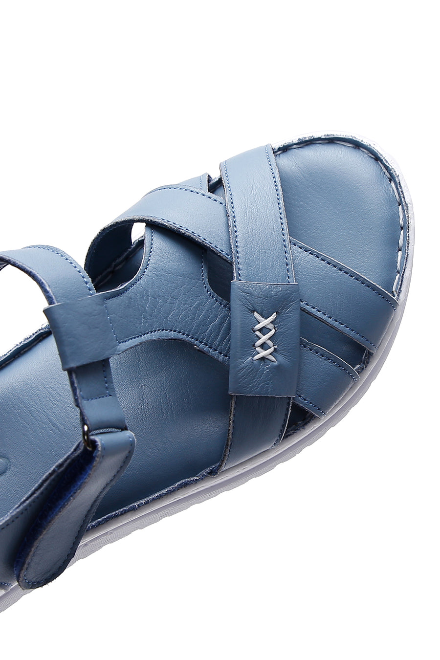 Kadın Mavi Deri Comfort Sandalet