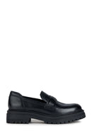 Geox Kadın Siyah Irıdea Deri Maskülen Loafer | Derimod