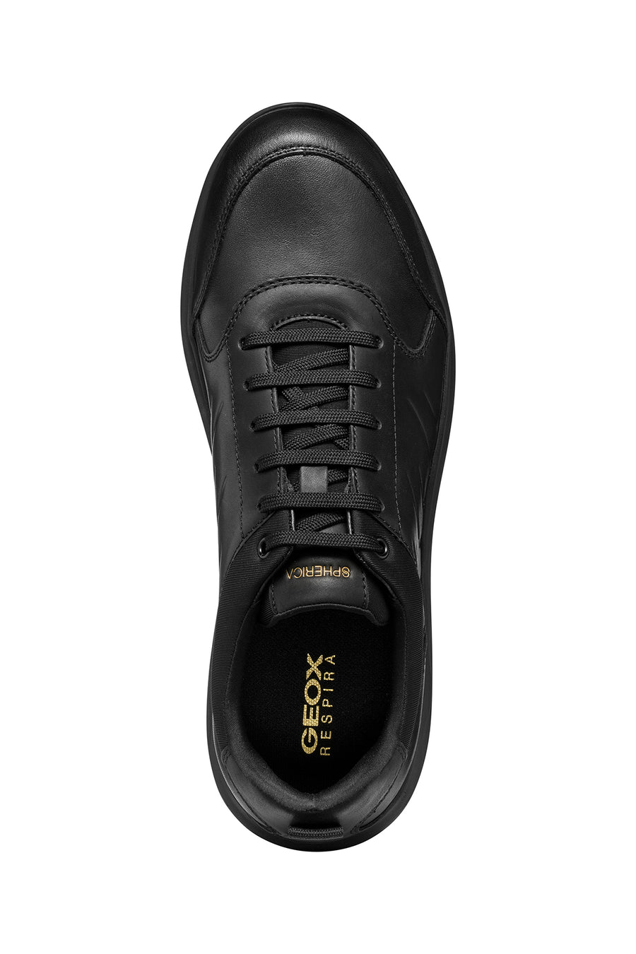 Geox Men's Black Spherica Lace-up Leather Sneaker