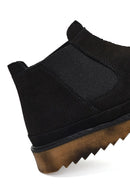 Male Black Nubuck Leather Chelsea Boots | Derimod
