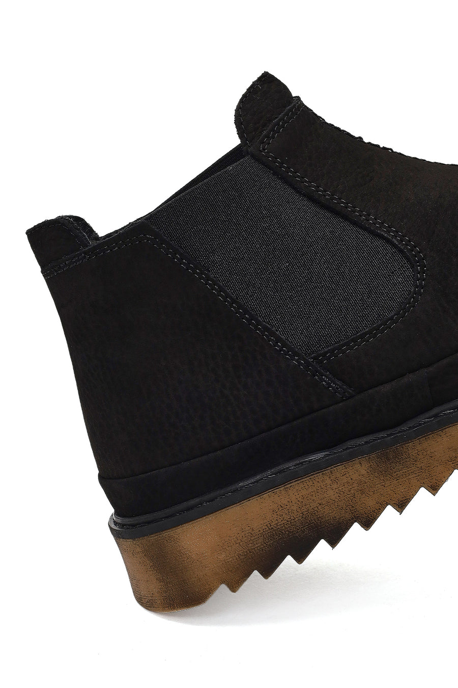 Male Black Nubuck Leather Chelsea Boots