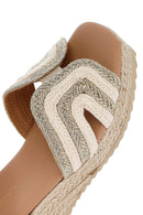 Women's Cream Ankle Buckle Wedge Heel Espadrille Sandals | Derimod