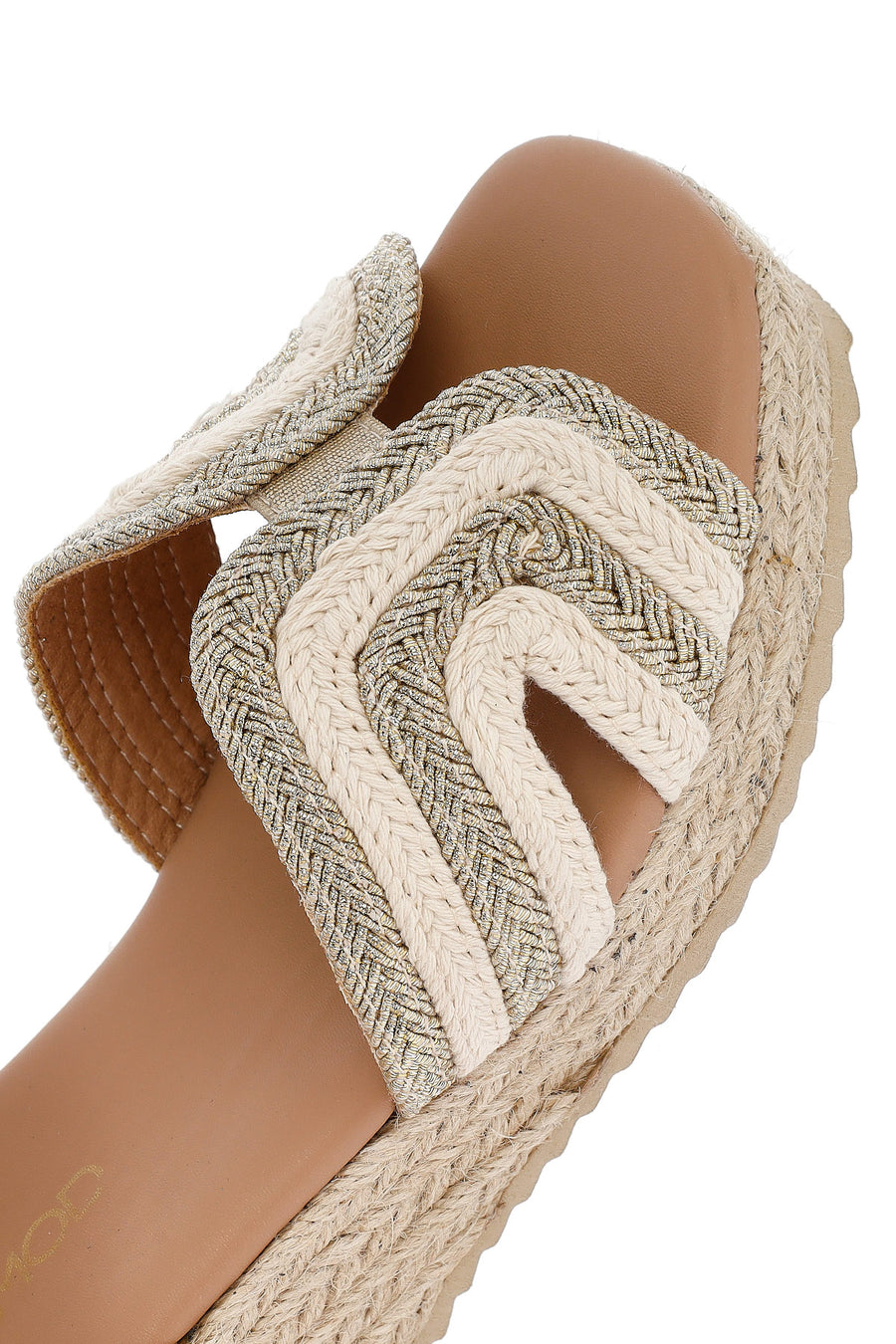 Women's Cream Ankle Buckle Wedge Heel Espadrille Sandals