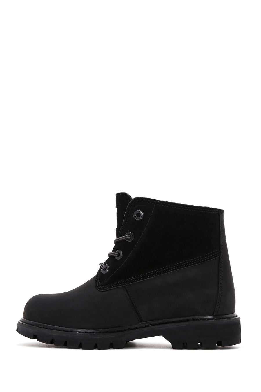 Caterpillar Women's Black Vermont Fur Nubuck Leather Boots