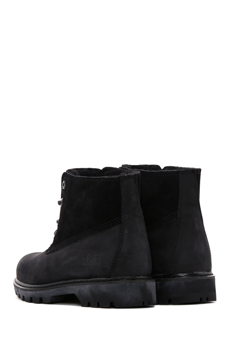 Caterpillar Women's Black Vermont Fur Nubuck Leather Boots