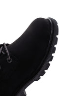 Caterpillar Women's Black Utah Fur Nubuck Leather Lace-up Boots | Derimod